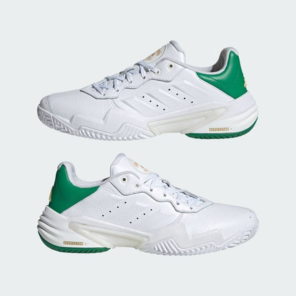 JP7237 adidas Barricade 13 Leather Tennis Shoes Gold Metallic Cloud White (Men's