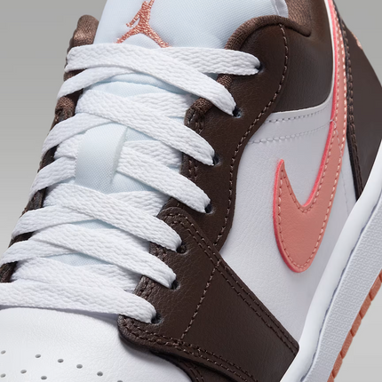 DC0774-182 Nike Air Jordan 1 Low Dark Brown White Pink (Women's)