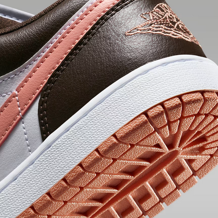 DC0774-182 Nike Air Jordan 1 Low Dark Brown White Pink (Women's)