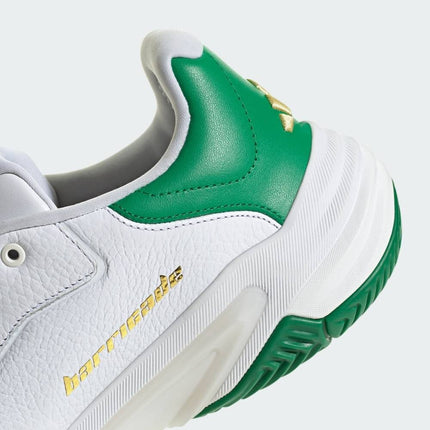 JP7237 adidas Barricade 13 Leather Tennis Shoes Gold Metallic Cloud White (Men's