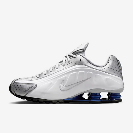 HQ1988-102 Nike Shox R4 Metallic Silver White Deep Royal Blue (Men's)