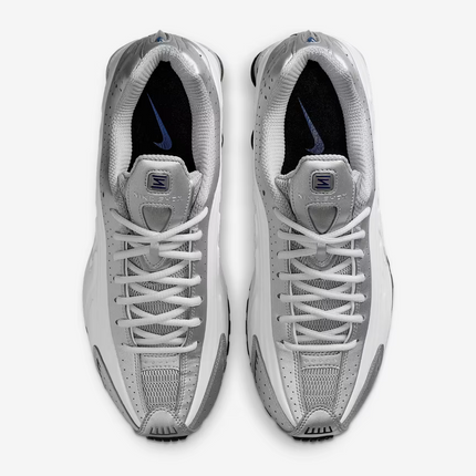 HQ1988-102 Nike Shox R4 Metallic Silver White Deep Royal Blue (Men's)