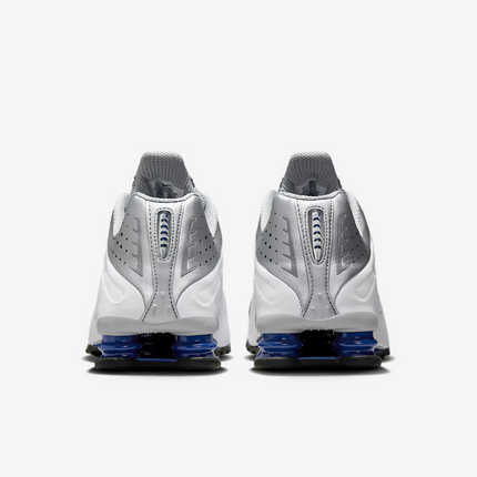 HQ1988-102 Nike Shox R4 Metallic Silver White Deep Royal Blue (Men's)