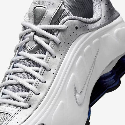 HQ1988-102 Nike Shox R4 Metallic Silver White Deep Royal Blue (Men's)