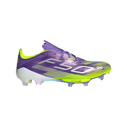 JS3211 adidas F50+ Firm Ground Boots Purple Rush Cloud White Lucid Lemon (Men's)