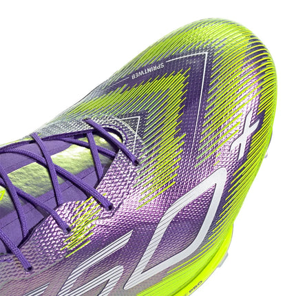 JS3211 adidas F50+ Firm Ground Boots Purple Rush Cloud White Lucid Lemon (Men's)