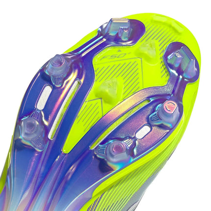 JS3211 adidas F50+ Firm Ground Boots Purple Rush Cloud White Lucid Lemon (Men's)