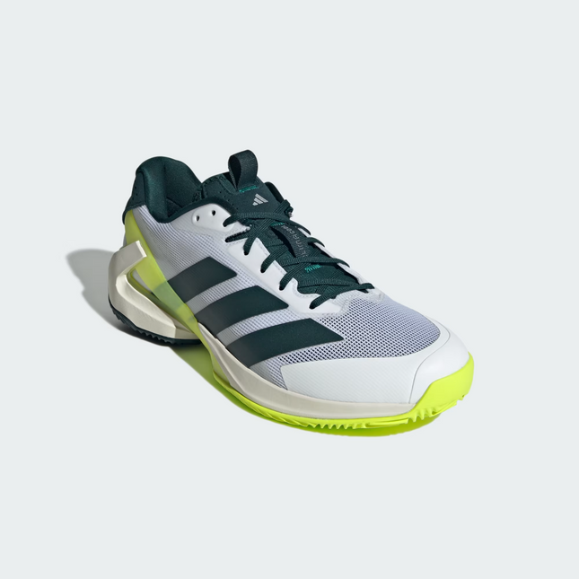 JR2713 adidas Adizero Ubersonic 5 Clay Tennis Aurora Ivy Cloud White (Men's)