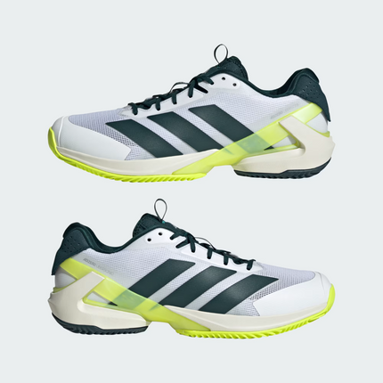 JR2713 adidas Adizero Ubersonic 5 Clay Tennis Aurora Ivy Cloud White (Men's)