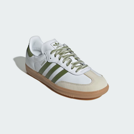 JS1352 adidas Originals Samba OG Foot Wear White Tech Olive Gum (Men's)
