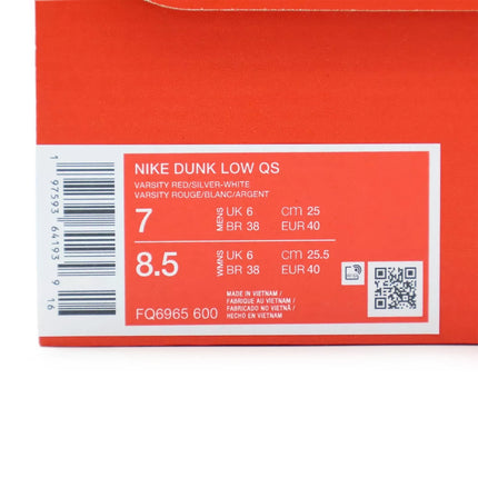 FQ6965-600 Nike Dunk Low OS CO.JP Reverse Ultraman Varsity Red Silver (Men's)