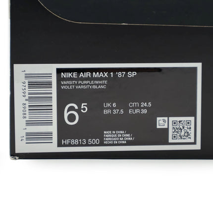 HF8813-500 Supreme Nike Air Max 1 '87 SP Purple SS25 Week4 (Men's)