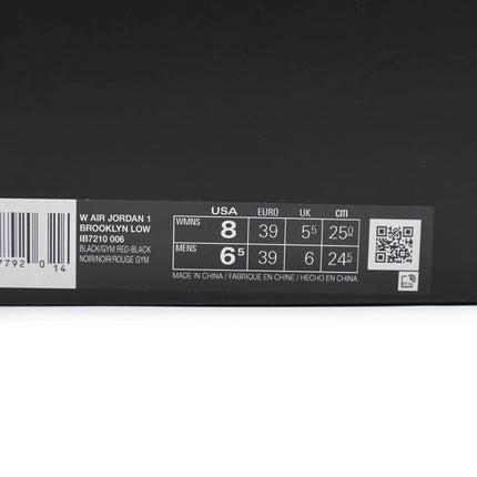 IB7210-006 Nike Air Jordan 1 Brooklyn Low Black (Women's)