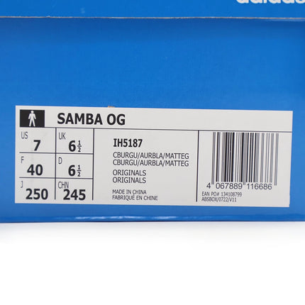 IH5187 Alwayth adidas Originals Samba OG College Burgundy Aurora Black (Men's)