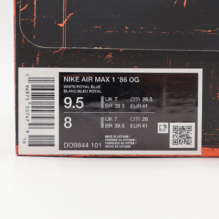 DO9844-101 Nike Air Max 1 �f86 Royal Blue (Women's)