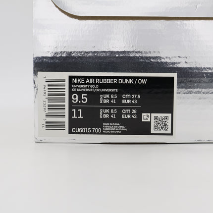 CU6015-700 Nike Air Rubber Dunk Off-White University Gold Yellow Black (Men's)