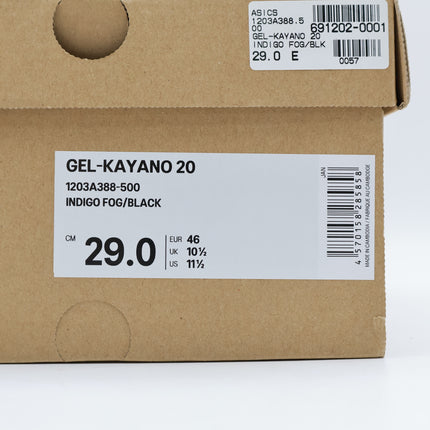1203A388-500 Asics Gel-Kayano 20 Indigo Fog Black (Men's)
