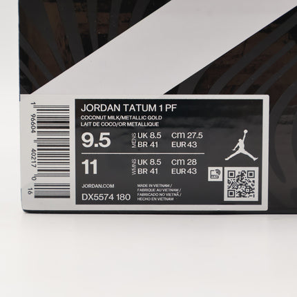 DX5571-180 / DX5574-180 Nike Jordan Tatum 1 Barbershop Coconut Milk Gold Blue