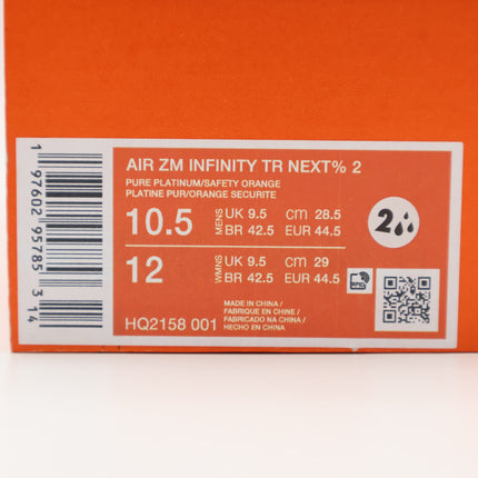 HQ2158-001 Nike Infinity Tour 2 Pure Platinum White Safety Orange (Men's)