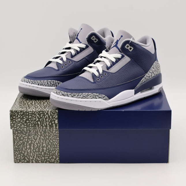 CT8532-401 Nike Air Jordan 3 Retro Midnight Navy Georgetown Grey Blue (Men's)