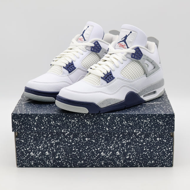 DH6927-140 Nike Air Jordan 4 Midnight Navy Light Smoke Gray Fire Red (Men's)