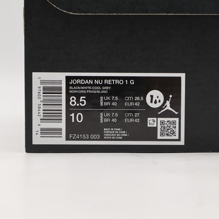 FZ4153-003 Nike Air Jordan Nu Retro 1 Low Golf Black White (Men's)