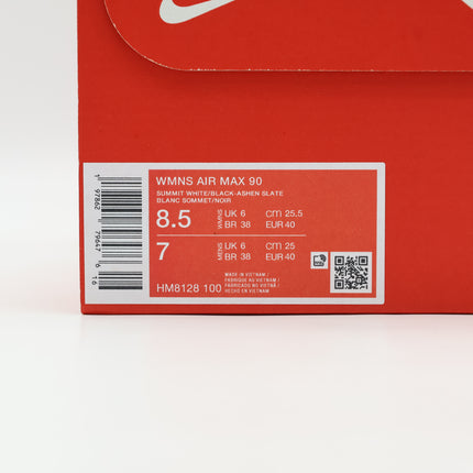 HM8128-100 Nike Air Max 90 Summit White Ashen Slate Blue Tint Black (Women's)