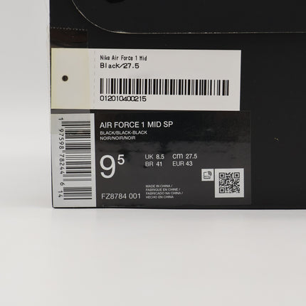 FZ8784-001 Supreme Nike Air Force 1 Mid Black FW24 (Men's)