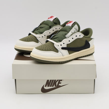DO5442-200 Travis Scott Nike PS Air Jordan 1 Low OG SP Reverse Olive (Kids)