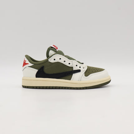 DO5442-200 Travis Scott Nike PS Air Jordan 1 Low OG SP Reverse Olive (Kids)