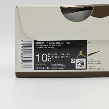 DO5442-200 Travis Scott Nike PS Air Jordan 1 Low OG SP Reverse Olive (Kids)