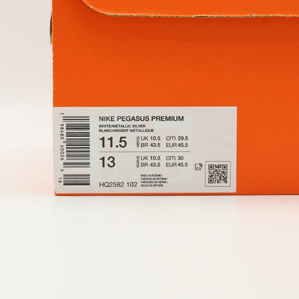 HQ2592-102 Nike Pegasus PRM White Metallic Silver Metallic Silver (Men's)