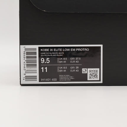 IH1401-400 Nike Kobe 9 Elite Low Protro Game Royal White (Men's)