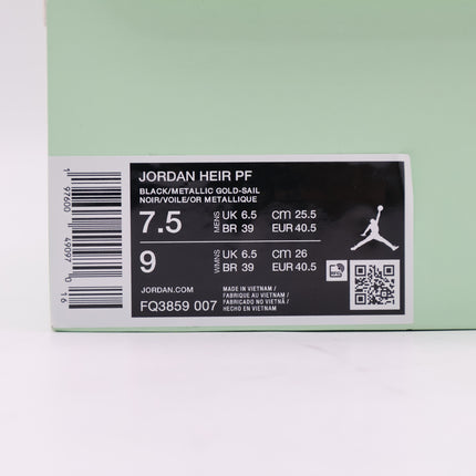 FQ3859-007 Nike Jordan Heir Black Metallic Gold Sail (Men's)