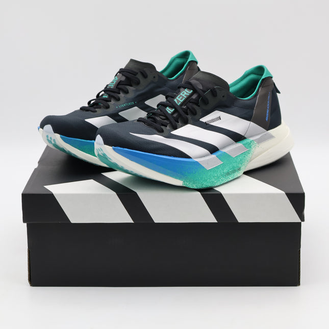 JR6365 adidas Adizero Adios Pro 4 Core Black Matte Silver Glory Green (Men's)