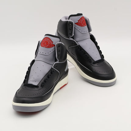 DR8884-001 Nike Air Jordan 2 Retro Black Cement Fire Red Sail Grey (Men's)