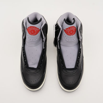 DR8884-001 Nike Air Jordan 2 Retro Black Cement Fire Red Sail Grey (Men's)