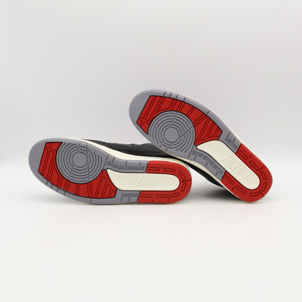 DR8884-001 Nike Air Jordan 2 Retro Black Cement Fire Red Sail Grey (Men's)