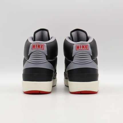 DR8884-001 Nike Air Jordan 2 Retro Black Cement Fire Red Sail Grey (Men's)