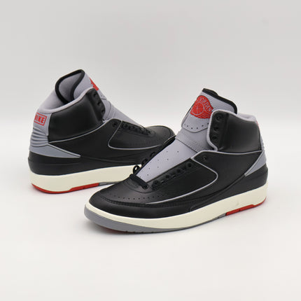 DR8884-001 Nike Air Jordan 2 Retro Black Cement Fire Red Sail Grey (Men's)