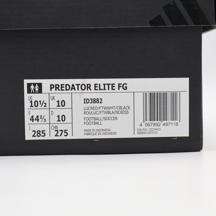 ID3882 adidas Predator Elite FG Lucid Red Cloud White Core Black (Men's)