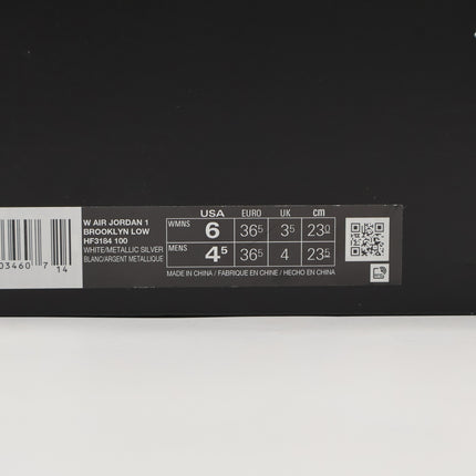 HF3184-100 Nike Air Jordan 1 Brooklyn Low White (Women's)