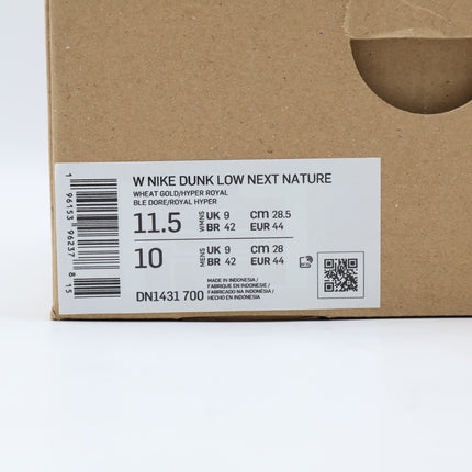 DN1431-700 Nike Dunk Low Next Nature Wheat Gold Yellow Blue Royal (Women's)