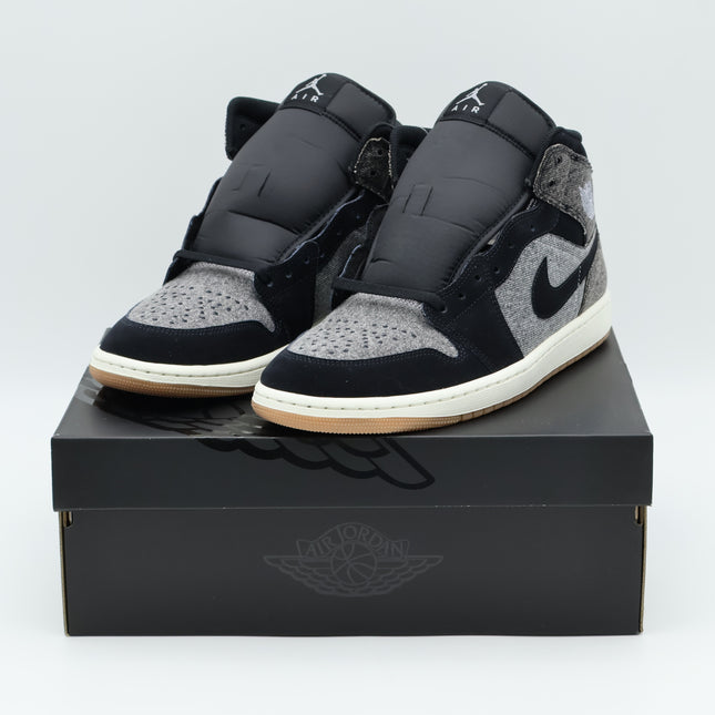 HJ4363-001 Nike Air Jordan 1 Mid Black Denim (Men's)