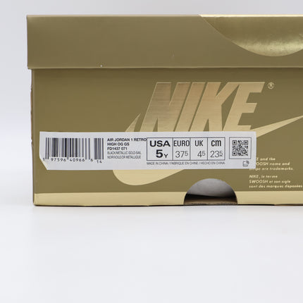 FD1437-071 Nike GS Air Jordan 1 Retro High OG Black and Gold