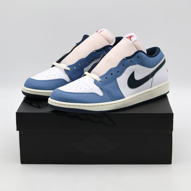 HM3711-144 Nike Air Jordan 1 Low White Aegean Storm