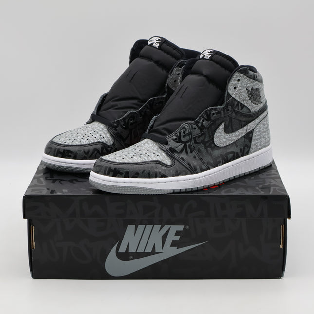 555088-036 Nike Jordan 1 High OG Rebellionaire Black White Particle Grey