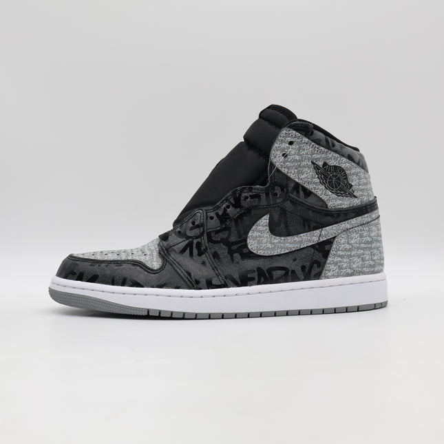 555088-036 Nike Jordan 1 High OG Rebellionaire Black White Particle Grey