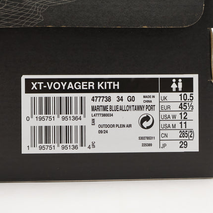 L47773800 KITH Salomon XT-Voyager Maritime Blue Alloy Tawny Port (Men's)