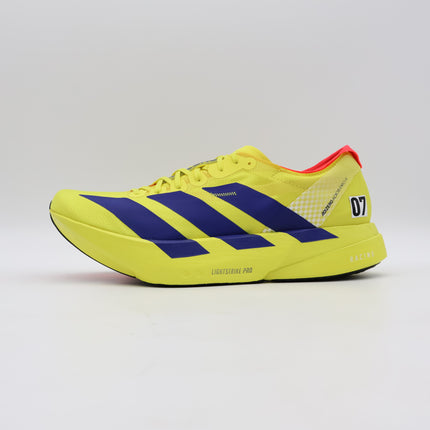 JR6373 adidas Adizero Adios Pro 4 Pure Sulfur Lucid Blue Lucid Red (Men's)